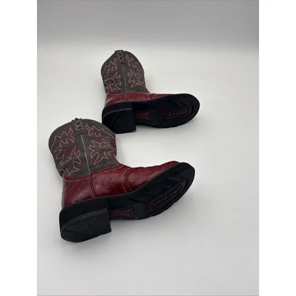 Ariat Boots Womens Size 6 B ProBaby Ostrich Print Red & Grey 16708 - Picture 8 of 9